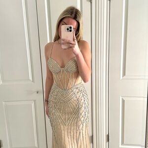 Elegant Beige Evening Gown